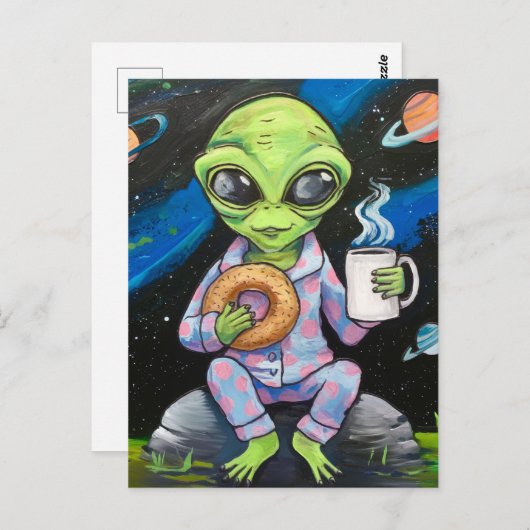Alien Breakfast Briefkaart (Voorkant / Achterkant)