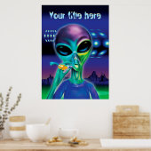 Alien brengt me naar je feestje - aangepast poster (Keuken)