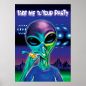 Alien brengt me naar uw poster 28 x 20 inch op uw (Voorkant)