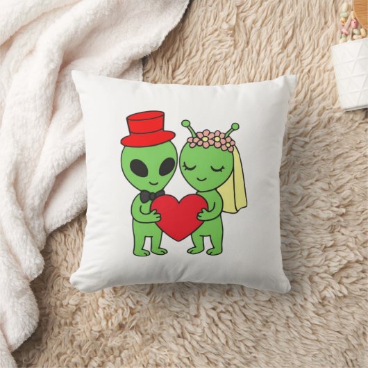 Alien Bride Groom Decorative Wedding Kussen (Deken)