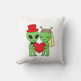 Alien Bride Groom Decorative Wedding Kussen