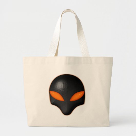 Alien Bug Face Oranje Eyes Grote Tote Bag (Voorkant)