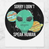 Alien Buitenspace Funny ET Extraterrestrial Galaxy Wijn Etiket (Enkel label)