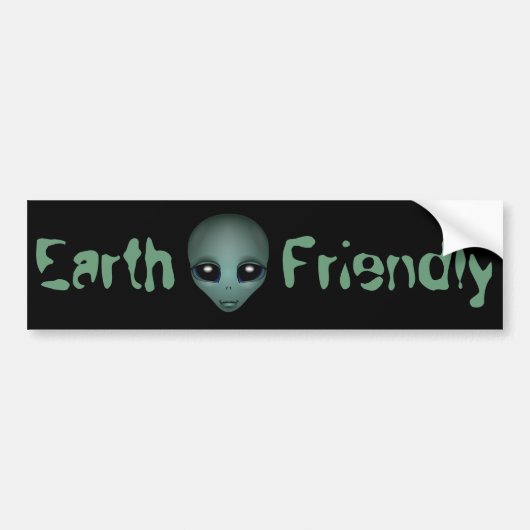 Alien Bumpersticker Friendly Alien Bumpersticker (Voorkant)