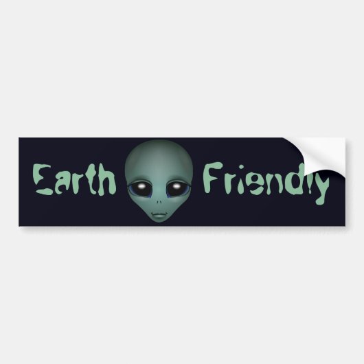 Alien Bumpersticker Friendly Alien Bumpersticker (Voorkant)
