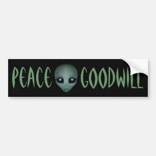 Alien Bumpersticker Friendly Alien Bumpersticker