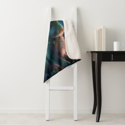 Alien Bunny Sherpa Deken (In situ)