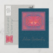 Alien Butterfly Abstracte kunst Briefkaart (Voorkant / Achterkant)