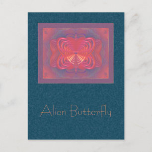 Alien Butterfly Abstracte kunst Briefkaart