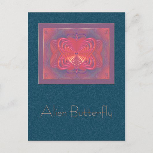 Alien Butterfly Abstracte kunst Briefkaart (Voorkant)