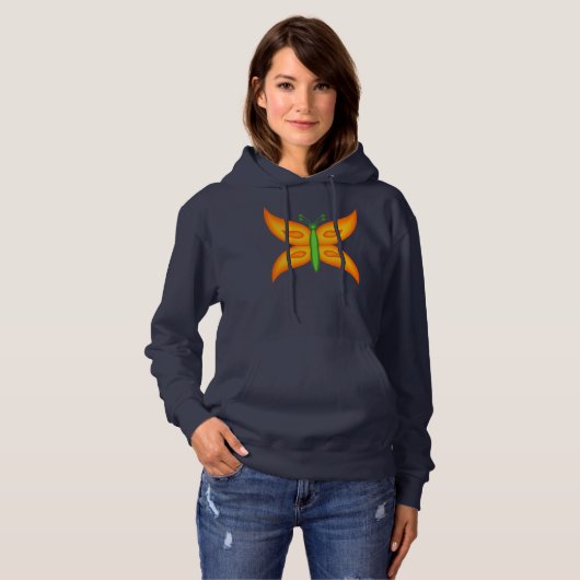 Alien Butterfly Basic Hooded Sweatshirt (Voorkant volledig)