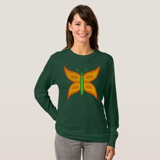 Alien Butterfly Basic T-shirt met lange mouwen (Voorkant volledig)