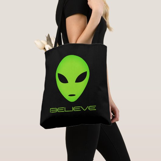 Alien cartoon canvas tas (Dichtbij)