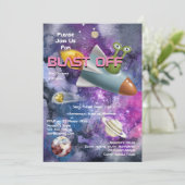 Alien cartoon cute UFO meisjes ruimte thema feestj Kaart (Staand voorkant)