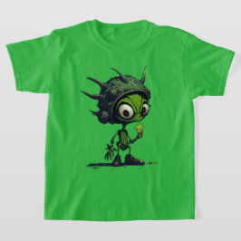 Alien Cartoon Design Genieten Ice Cream Cone Cool  T-shirt