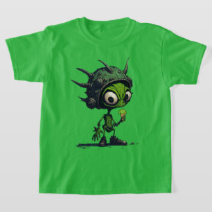 Alien Cartoon Design Genieten Ice Cream Cone Cool  T-shirt