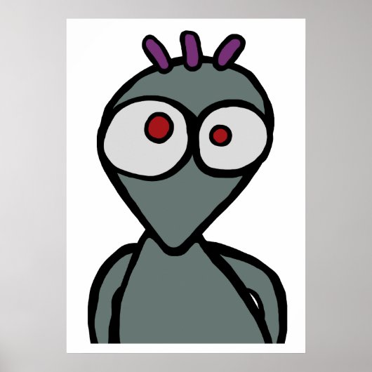 Alien Cartoon, Kunstprint Poster (Voorkant)
