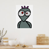 Alien Cartoon, Kunstprint Poster (Keuken)