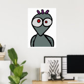 Alien Cartoon, Kunstprint Poster (Thuiskantoor)