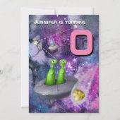 Alien cartoon schattige UFO-themagepartij voor mei Kaart (Achterkant)