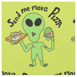 Alien cartoon Stuur me meer Pizza kinder stof