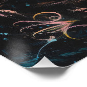 Alien Cat Black Moon Witchy AI Art Semi-Gloss Perfect Poster (Hoek)