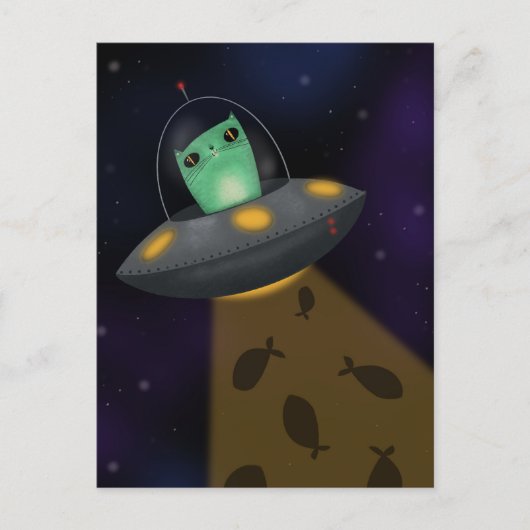 Alien Cat Briefkaart (Voorkant)