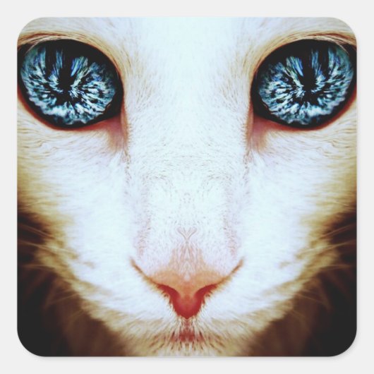 Alien Cat Face - stickers (Voorkant)