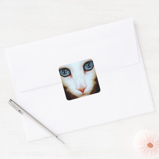 Alien Cat Face - stickers (Envelop)