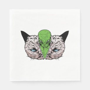 Alien Cat Kitten Extraterrestrials Samenzwerving Servet