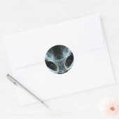 Alien Cat. Mystical Fantasy Art Fractal. Ronde Sticker (Envelop)