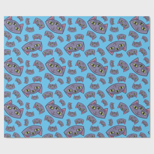 Alien Cat Pattern Cadeaupapier (Vlak)