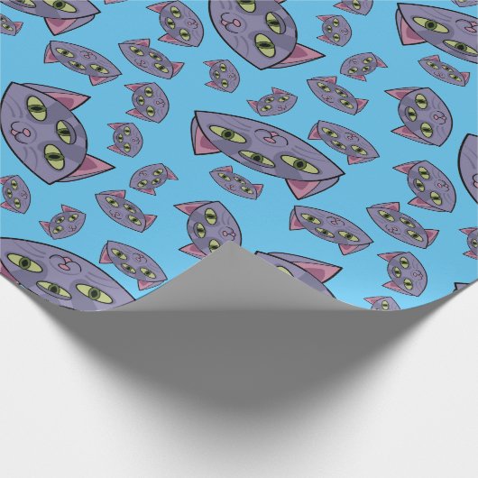 Alien Cat Pattern Cadeaupapier (Hoek)