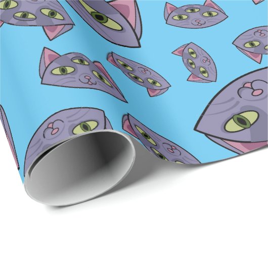 Alien Cat Pattern Cadeaupapier (Rol Hoek)