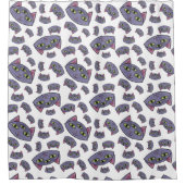 Alien Cat Pattern Douchegordijn (Voorkant)