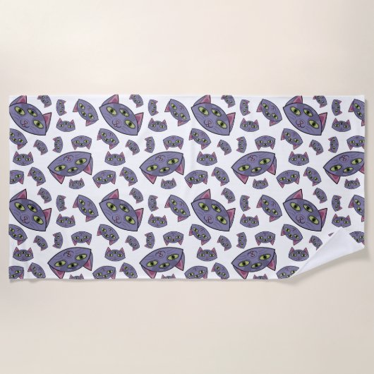 Alien Cat Pattern Strandlaken (Voorkant)