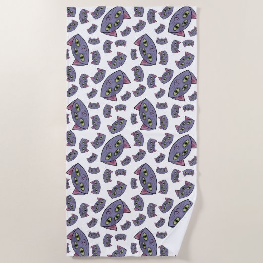 Alien Cat Pattern Strandlaken (Voorkant)