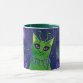 Alien Cat Space Cats Galaxy Astral Art Mok (Midden)