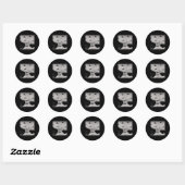 Alien Cat UFO - Klassieke pasvorm Ronde Sticker (Vel)