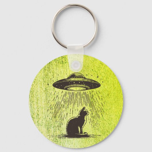 Alien Cat UFO Sleutelhanger (Achterkant)