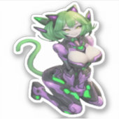Alien Catgirl 1 Sticker (Voorkant)