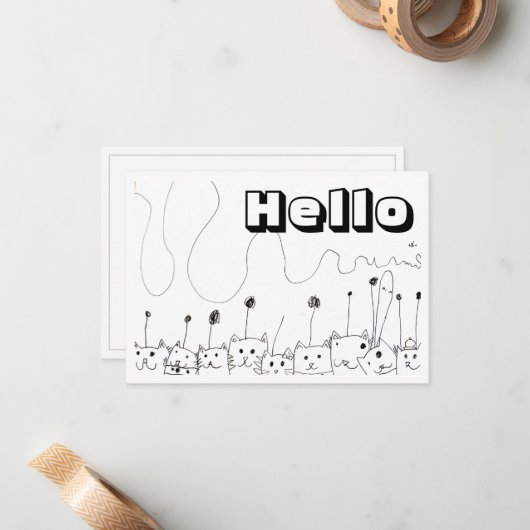 Alien Cats Notitiekaartje (Voorkant / Achterkant in situ)