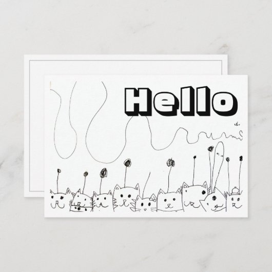 Alien Cats Notitiekaartje (Voorkant / Achterkant)