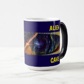 Alien Cave - Paars met dubbele titel Magische Mok (Voorkant rechts)
