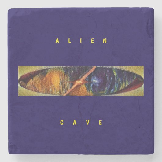 Alien Cave - Purple  Stenen Onderzetter (Voorkant)