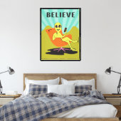 Alien Cellphone mod stoel retro pop kunst Canvas Afdruk (Insitu (Slaapkamer))