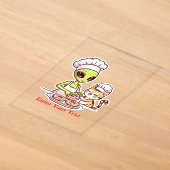 Alien Chef Kat Donut Kawaii Ontwerp Acryl Uitnodigingen (Laagn)