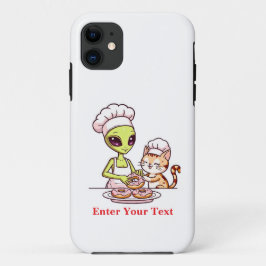 Alien Chef Kat Donut Kawaii Ontwerp Case-Mate iPhone Case