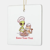 Alien Chef Kat Donut Kawaii Ontwerp Keramisch Ornament (Links)
