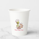 Alien Chef Kat Donut Kawaii Ontwerp Papieren Bekers (Voorkant)